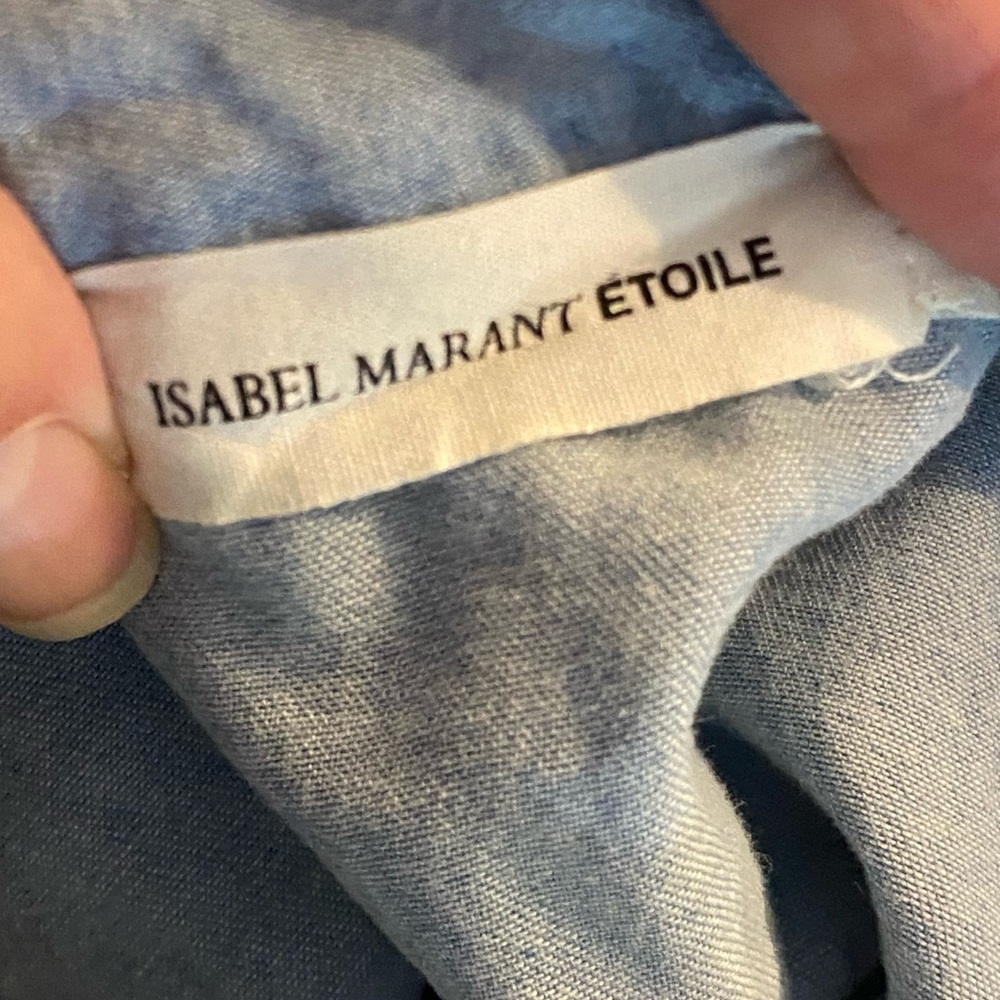 ISABEL MARANT ETOILE Blue chambray Button Up Western Shirt 36 S 4 - Picture 3 of 4